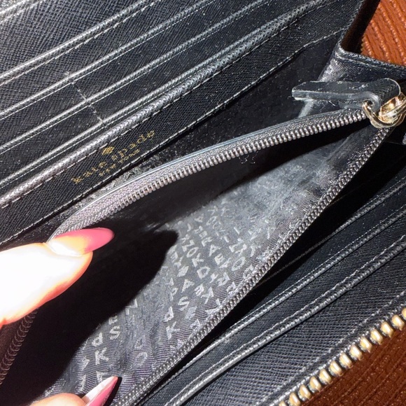 Kate Spade Black Saffiano Leather Zip-Around Accordion Wallet - Picture 8 of 9